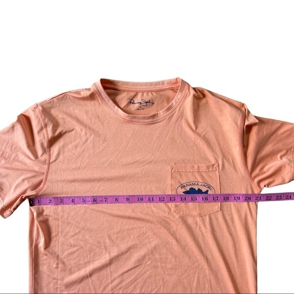 Panama Jack Ocean Friendly Orange Short Sleeve Pocket T-Shirt, Size Medium - Picture 5 of 6